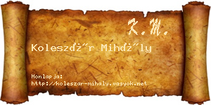 Koleszár Mihály névjegykártya