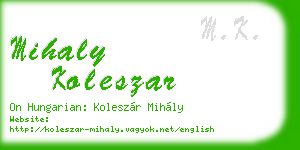 mihaly koleszar business card